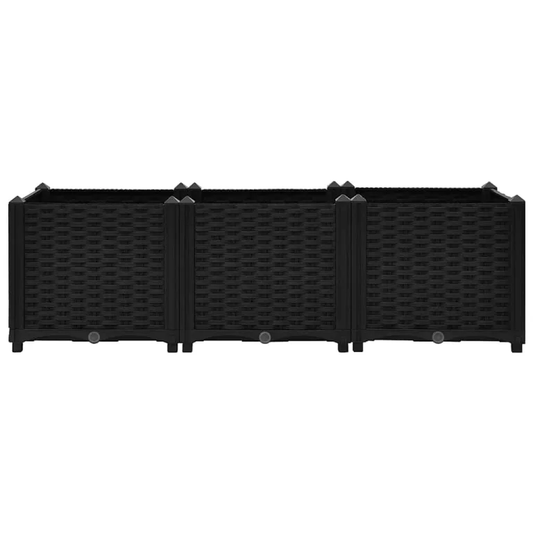 vidaXL Hochbeet Pflanzkasten Blumenkasten Gemüsebeet Pflanzbeet Blumenbeet Frühbeet Gartenbeet Pflanzkübel Blumenkübel 120x40x38cm Polypropylen – Bild 6