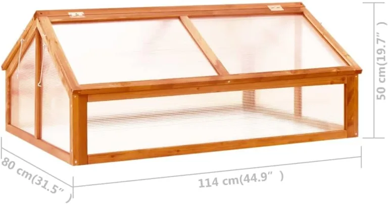 vidaXL Tannenholz Gewächshaus Aufzucht Frühbeet Frühbeetkasten Treibhaus Pflanzenhaus Gartenhaus Pflanzbeet Tomatenhaus Braun 114x80x50cm – Bild 7