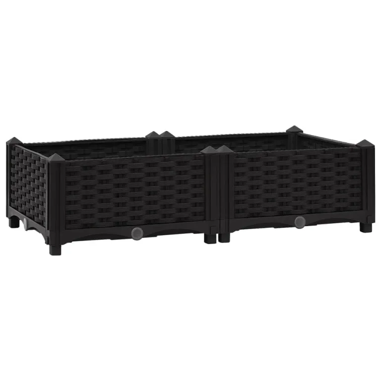 vidaXL Hochbeet Pflanzkasten Blumenkasten Gemüsebeet Pflanzbeet Blumenbeet Frühbeet Gartenbeet Pflanzkübel Blumenkübel 80x40x23cm Polypropylen – Bild 1