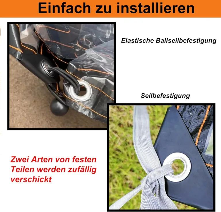 BeGrit 3M x 4M wasserdichte Transparente Plane mit Ösen Wetterfeste Plane Transparente Strapazierfähige Vordächer und Planen enthalten Spanngummi für Gartenmöbel Pflanzen Gewächshaus Pet Hutch Dach – Bild 7