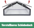 Gewächshaus Alu Frühbeet Hochbeet Tomatenhaus, Aufzuchtstation für Pflanzen Treibhaus, mit UV-Schutz Doppeldach lichtdurchlässig Scharnieren Frühbeetaufsatz, 117 x 97 x 52,5 cm, Schwarz, 10kg - Thumbnail 4