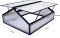 Gewächshaus Alu Frühbeet Hochbeet Tomatenhaus, Aufzuchtstation für Pflanzen Treibhaus, mit UV-Schutz Doppeldach lichtdurchlässig Scharnieren Frühbeetaufsatz, 117 x 97 x 52,5 cm, Schwarz, 10kg - Thumbnail 2