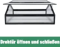 Gewächshaus Alu Frühbeet Hochbeet Tomatenhaus, Aufzuchtstation für Pflanzen Treibhaus, mit UV-Schutz Doppeldach lichtdurchlässig Scharnieren Frühbeetaufsatz, 117 x 97 x 52,5 cm, Schwarz, 10kg - Thumbnail 3