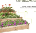 Outsunny Hochbeet 3-stufige Gartenbeet Pflanzenbeet Kräuterbeet Blumentreppe für Balkon Garten Natur Tannenholz 120 x 120 x 56 cm - Thumbnail 6