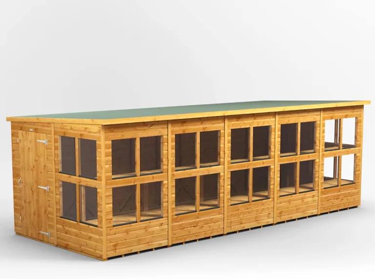 Powersheds Pultdach Holz-Gewächshaus mit Sicherheitsfunktionen, PVC-Fensterbänke, Tür & Fenster anpassbar, aus 12 mm extra dickem Qualitätsholz & gehärtetem Glas – Bild 8