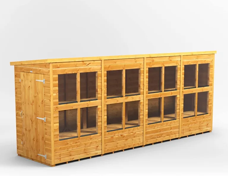 Powersheds Pultdach Holz-Gewächshaus mit Sicherheitsfunktionen, PVC-Fensterbänke, Tür & Fenster anpassbar, aus 12 mm extra dickem Qualitätsholz & gehärtetem Glas – Bild 3