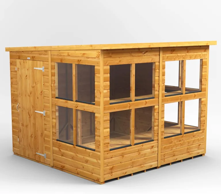 Powersheds Pultdach Holz-Gewächshaus mit Sicherheitsfunktionen, PVC-Fensterbänke, Tür & Fenster anpassbar, aus 12 mm extra dickem Qualitätsholz & gehärtetem Glas – Bild 1