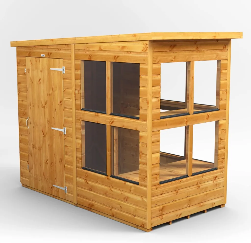 Powersheds Wooden 4 x 8 Wooden shed. Power Pent 4x8 Potting shed Greenhouse
