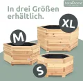 holz4home® Outdoor Pflanzkübel XL I 6-Eckig aus Tannenholz I inkl. Gartenhandschuhe & Vlies I Blumentopf Terrasse aus Holz I Pflanzkasten Pflanztopf Blumenkübel Balkon - Thumbnail 8