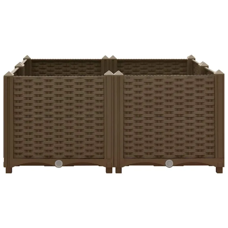 vidaXL Hochbeet Pflanzkasten Pflanzbeet Gemüsebeet Blumenbeet Blumenkasten Frühbeet Gartenbeet Pflanzkübel Blumenkübel 80x80x38cm Polypropylen – Bild 7