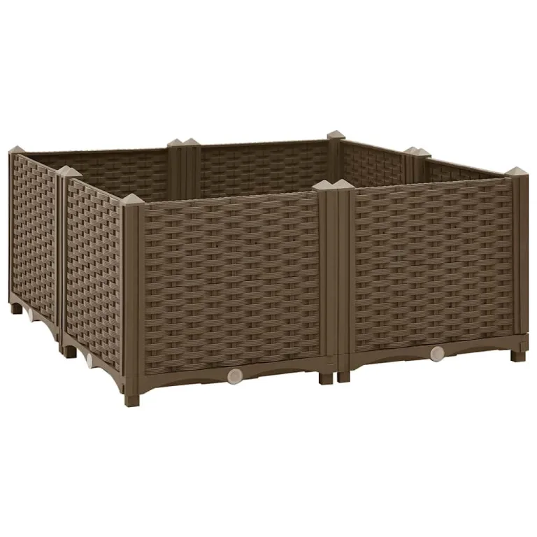vidaXL Hochbeet Pflanzkasten Pflanzbeet Gemüsebeet Blumenbeet Blumenkasten Frühbeet Gartenbeet Pflanzkübel Blumenkübel 80x80x38cm Polypropylen – Bild 1