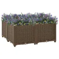 vidaXL Hochbeet Pflanzkasten Pflanzbeet Gemüsebeet Blumenbeet Blumenkasten Frühbeet Gartenbeet Pflanzkübel Blumenkübel 80x80x38cm Polypropylen - Thumbnail 2