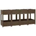 vidaXL Hochbeet Pflanzkasten Pflanzbeet Gemüsebeet Blumenbeet Blumenkasten Frühbeet Gartenbeet Blumenkübel Pflanzkübel 120x40x23cm Polypropylen - Thumbnail 9