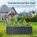 KING BIRD Hochbeet 174x90x60cm, verzinkter Stahl Frühbeet, rostfrei & stabil,Pflanzkasten für tief bewurzeltes Gemüse Kräuter Blumen,Grau - Thumbnail 8