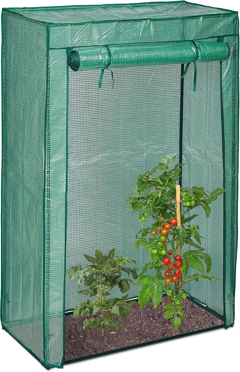 Relaxdays 2 x Tomatengewächshaus, Garten, Balkon, Foliengewächshaus Tomaten, HBT 150x100x50cm, Stahl & PE-Folie, grün – Bild 1