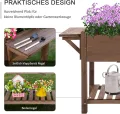 Outsunny Hochbeet Pflanzkasten mit 8 geteilten Gittern Faltbare Ablage Blumenkasten Blumentopf Kräuterbeet Massivholz Braun 123 x 54 x 80 cm - Thumbnail 4