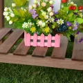 Outsunny Hochbeet Pflanzkasten mit 8 geteilten Gittern Faltbare Ablage Blumenkasten Blumentopf Kräuterbeet Massivholz Braun 123 x 54 x 80 cm - Thumbnail 8