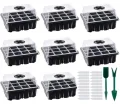 8 Stück Zimmergewächshaus Anzuchtkasten, Saatgut Starter Tray 96 Zellen Mini Gewächshaus Anzucht Set Setzling Starter Tabletts Mini-Propagator für Sämling Pflanze (Schwarz) - Thumbnail 9