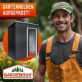 GARDEBRUK® Geräteschuppen 185x165x90cm 1,5m² Schiebetür 20kg Halter Handschuhe Belüftung rostfreies Metall Pultdach Anthrazit Gerätehaus Gartenhaus - Thumbnail 7