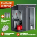 GARDEBRUK® Geräteschuppen 185x165x90cm 1,5m² Schiebetür 20kg Halter Handschuhe Belüftung rostfreies Metall Pultdach Anthrazit Gerätehaus Gartenhaus - Thumbnail 2