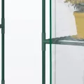 Outsunny Foliengewächshaus begehbares Gartenhäuschen Tomatengewächshaus Treibhaus Frühbeet mit 6 Regalen Transparent Stahl PVC-Kunststoff 142 x 73 x 195 cm - Thumbnail 8