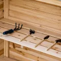 Outsunny Gartenschrank Pflanztisch mit Unterschrank Holz Geräteschrank Schrank mit 2 Einlegeböden Geräteschuppen Garten Schuppen Outdoor Natur 83 x 40 x 92 cm - Thumbnail 8