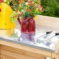 Outsunny Gartenschrank Pflanztisch mit Unterschrank Holz Geräteschrank Schrank mit 2 Einlegeböden Geräteschuppen Garten Schuppen Outdoor Natur 83 x 40 x 92 cm - Thumbnail 9
