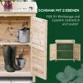 Outsunny Gartenschrank Pflanztisch mit Unterschrank Holz Geräteschrank Schrank mit 2 Einlegeböden Geräteschuppen Garten Schuppen Outdoor Natur 83 x 40 x 92 cm - Thumbnail 3
