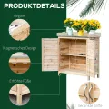Outsunny Gartenschrank Pflanztisch mit Unterschrank Holz Geräteschrank Schrank mit 2 Einlegeböden Geräteschuppen Garten Schuppen Outdoor Natur 83 x 40 x 92 cm - Thumbnail 4