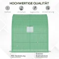Outsunny Foliengewächshaus Tomatengewächshaus mit Mesh Fenster, Treibhaus mit aufrollbaren Türen, Anzuchthaus mit UV Schutz, Grün, 200 x 100 x 215 cm - Thumbnail 3