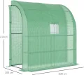 Outsunny Foliengewächshaus Tomatengewächshaus mit Mesh Fenster, Treibhaus mit aufrollbaren Türen, Anzuchthaus mit UV Schutz, Grün, 200 x 100 x 215 cm - Thumbnail 7