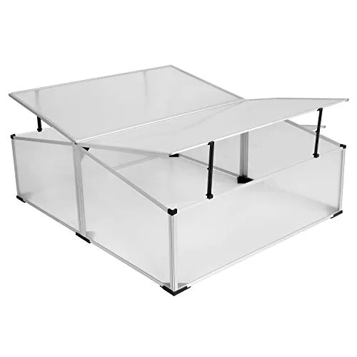 Mojawo XXL 1,21QM Fläche Alu Frühbeet mit Doppeldach 120x100x40/30cm Gewächshaus Frühbeetkasten Tomatenhaus Treibhaus inkl Gartentasche – Bild 9
