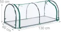 Relaxdays Foliengewächshaus, Stecksystem, aufrollbare Tür, H x B x T: 50 x 130 x 60 cm, Stahl & PVC, transparent, grün - Thumbnail 6