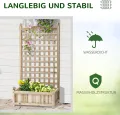 Outsunny Hochbeet Pflanzkasten mit Rankgitter Blumenkasten Rankkasten Rosenbogen mit Rankhilfe für Kletterpflanzen Garten Holz Natur 64 x 28 x 120 cm - Thumbnail 5