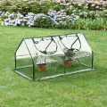 Mini Gewächshaus Laubach 120x60x60cm Foliengewächshaus für draußen Treibhaus mit Reißverschluss und 2 Fenstern Transparent - Thumbnail 2