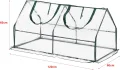 Mini Gewächshaus Laubach 120x60x60cm Foliengewächshaus für draußen Treibhaus mit Reißverschluss und 2 Fenstern Transparent - Thumbnail 4