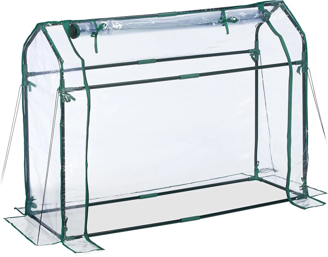 Relaxdays Foliengewächshaus, PVC-Folie, aufrollbare Tür, HxBxT: 92 x 124 x 42 cm, Frühbeet mit Stecksystem, transparent - Bild 1