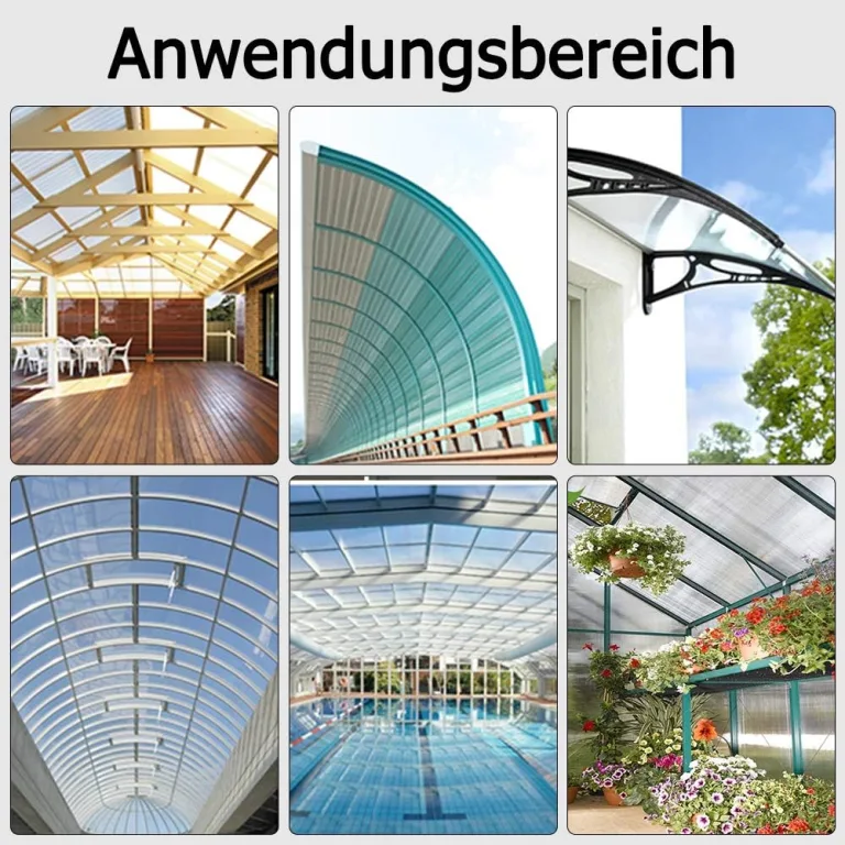 LARS360 14 Stück Polycarbonat Hohlkammerstegplatten Ersatzplatten 1210x605x4mm ca. 10,25 m² Doppelstegplatte Stoßsicheren und UV-Beständigen für Gewächshaus Gartenbau Carports – Bild 7