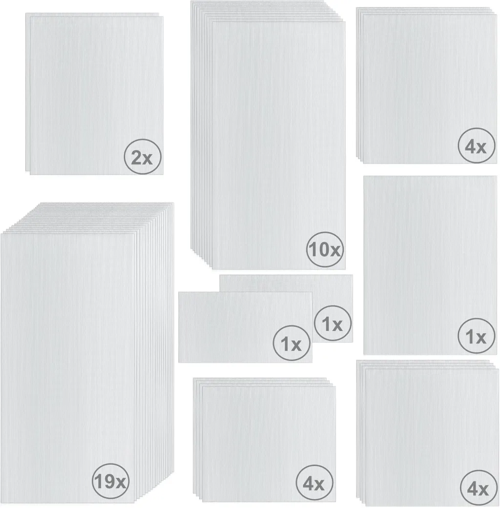 Zelsius Hohlkammerstegplatten Set 46-teilig | 6 mm Gewächshausplatte | Ersatzplatten für Gewächshaus, Garten Treibhaus