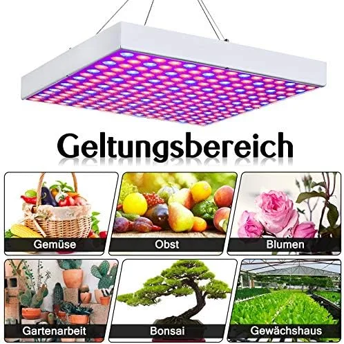 NAIZY 45W Pflanzenlampe 225LEDs Pflanzenleuchte LED Pflanzenlicht Rot&Blau vollspektrum Wachstumslampe 1.5m Kabellänge Innengarten Wachsen-Hängeleuchte, 310 * 310 * 35mm – Bild 7