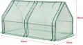 Mini Gewächshaus Nissewaard 180x90x90cm Foliengewächshaus für draußen Treibhaus mit Reißverschluss und 2 Fenstern Gitternetzfolie Grün - Thumbnail 5
