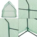Mini Gewächshaus Nissewaard 180x90x90cm Foliengewächshaus für draußen Treibhaus mit Reißverschluss und 2 Fenstern Gitternetzfolie Grün - Thumbnail 7