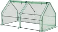 Mini Gewächshaus Nissewaard 180x90x90cm Foliengewächshaus für draußen Treibhaus mit Reißverschluss und 2 Fenstern Gitternetzfolie Grün - Thumbnail 1
