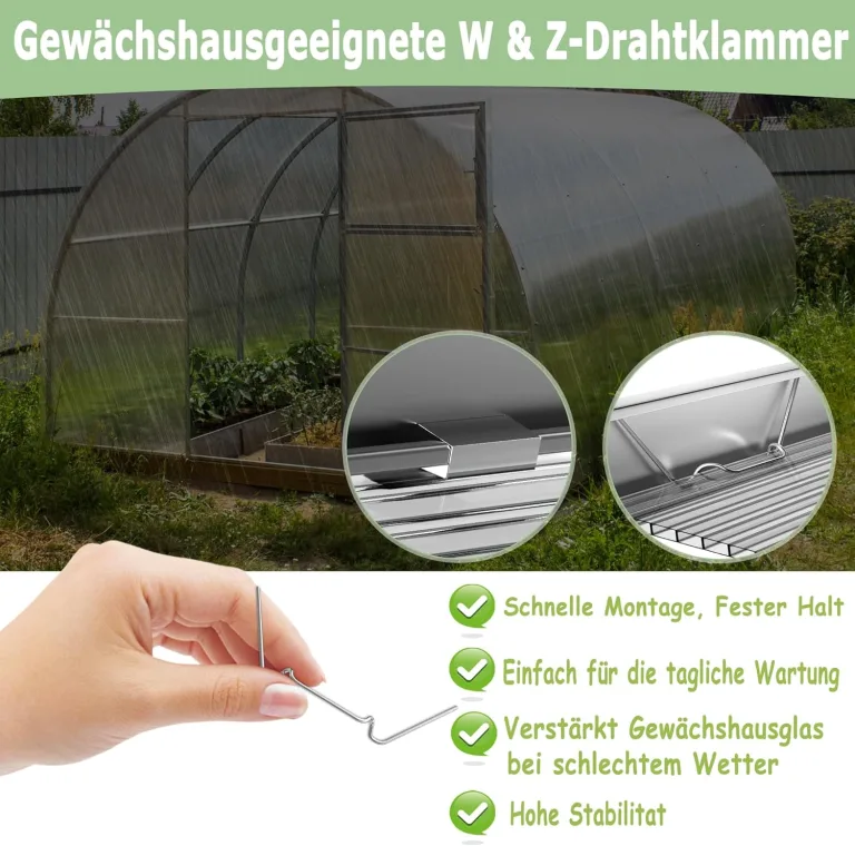 14er Polycarbonat Doppelstegplatte Hohlkammerstegplatten 605x1210x4mm Gesamtfläche 10,25 m² Stegplatte Gewächshausplatte inkl.50 Klammern & 50 Z-Clips – Bild 8