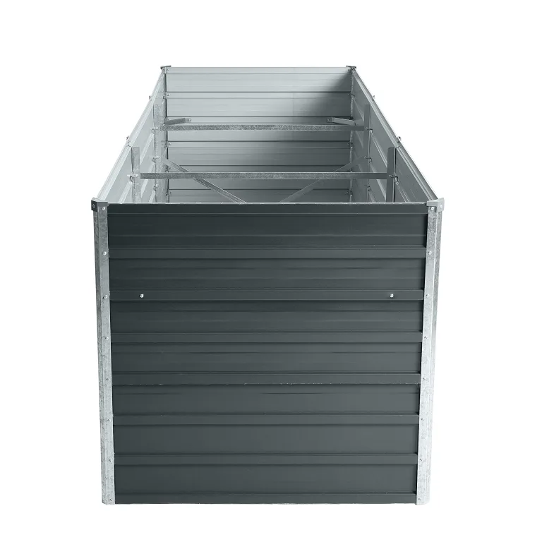 ESTEXO Hochbeet Metall Pflanzbeet Gemüsebeet Stahl Beet Pflanzkasten Blumenbeet Garten Verzinkt Gartenbeet RAL7016 (Anthrazitgrau) 240x80x77 cm – Bild 3
