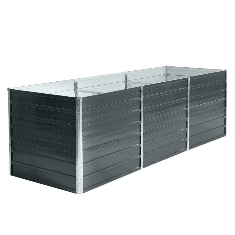 ESTEXO Hochbeet Metall Pflanzbeet Gemüsebeet Stahl Beet Pflanzkasten Blumenbeet Garten Verzinkt Gartenbeet RAL7016 (Anthrazitgrau) 240x80x77 cm – Bild 1
