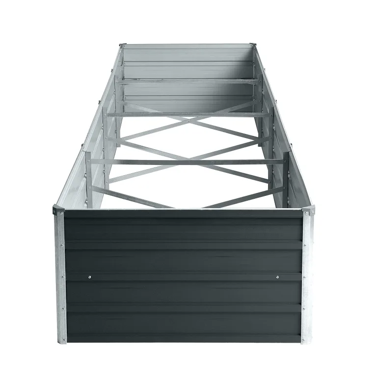 ESTEXO Hochbeet Metall Pflanzbeet Gemüsebeet Stahl Beet Pflanzkasten Blumenbeet Garten Verzinkt Gartenbeet RAL7016 (Anthrazitgrau) 320x80x45 cm – Bild 8