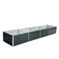 ESTEXO Hochbeet Metall Pflanzbeet Gemüsebeet Stahl Beet Pflanzkasten Blumenbeet Garten Verzinkt Gartenbeet RAL7016 (Anthrazitgrau) 320x80x45 cm - Thumbnail 1