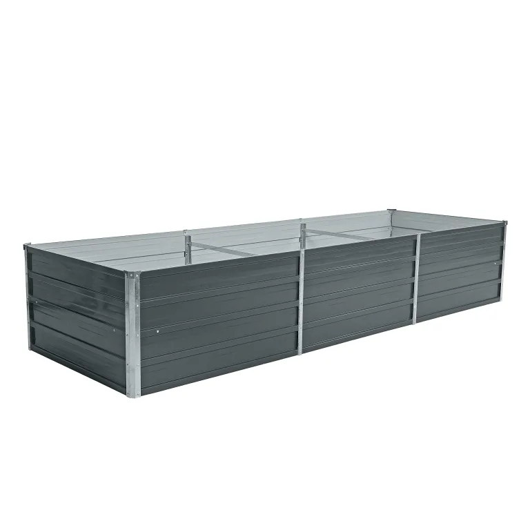 ESTEXO Hochbeet Metall Pflanzbeet Gemüsebeet Stahl Beet Pflanzkasten Blumenbeet Garten Verzinkt Gartenbeet RAL7016 (Anthrazitgrau) 240x80x45 cm – Bild 5
