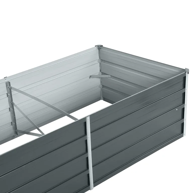 ESTEXO Hochbeet Metall Pflanzbeet Gemüsebeet Stahl Beet Pflanzkasten Blumenbeet Garten Verzinkt Gartenbeet RAL7016 (Anthrazitgrau) 240x80x45 cm – Bild 9